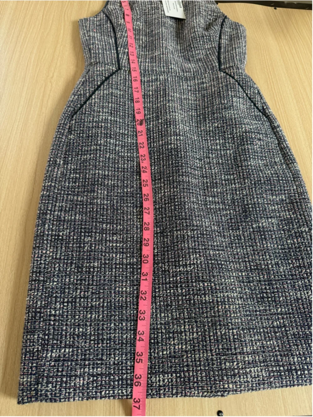 J.Crew Textured Tweed Sheath Dress Navy Pink Ivory Sleeveless Size 00
